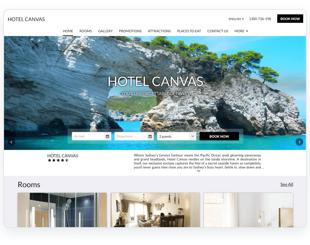 Hotel website template - Ally